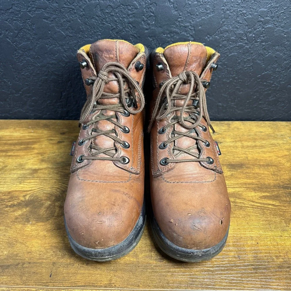 Timberland PRO Titan 26388 Brown Leather Safety Toe Work Boots Mens Size 8.5